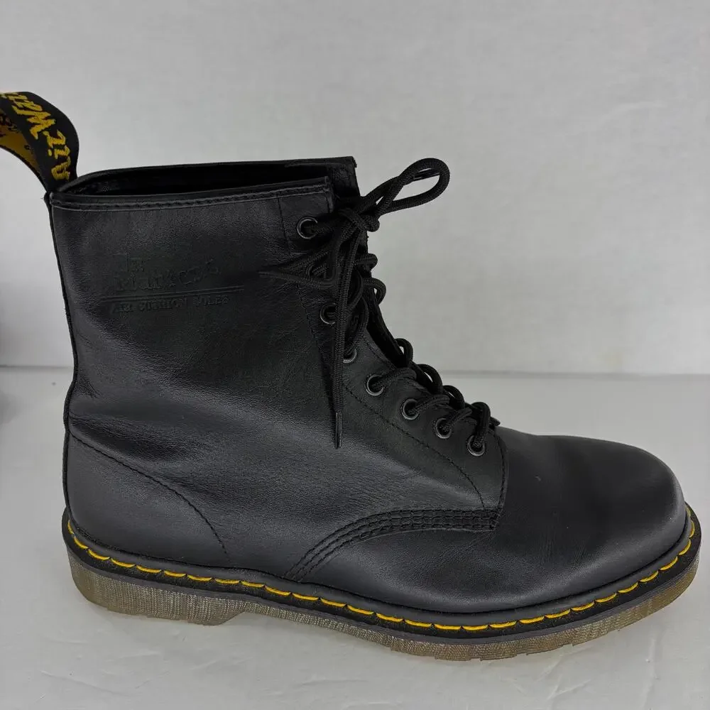 Dr. Martens 1460 Black Leather 8-Eye Boots Men's 12 AirWair Bouncing Soles